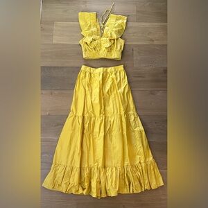 Yellow 2-Piece Maxi Dress - Small